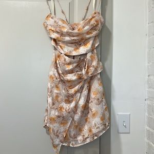 Selfie Leslie Yellow Floral Cut Out Dress